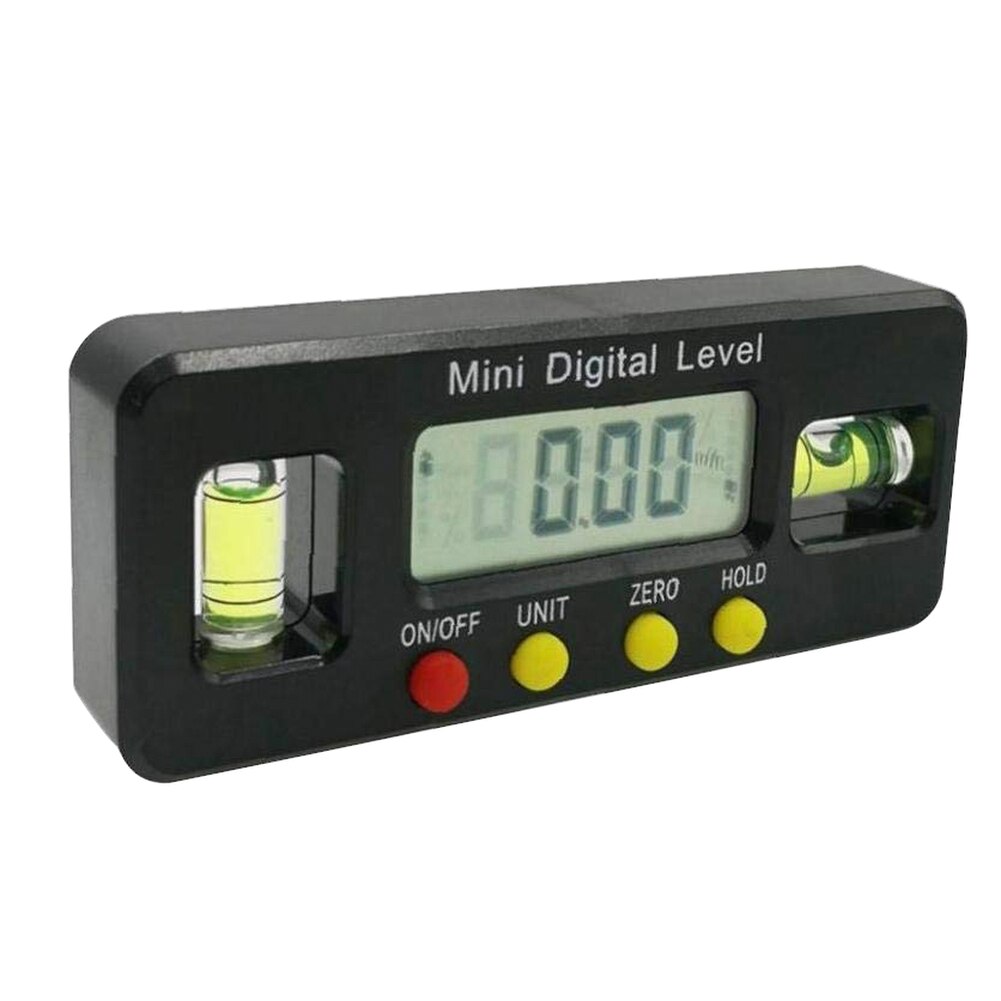 1pcs Mini Digital Protractor Inclinometer Magnetic Angle Finder Level Gauge ABS Red LCD Display Digital Level Box Measuring Tool: Black
