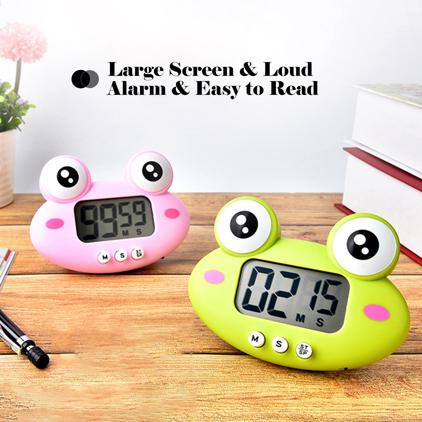 Kitchen Timer Loud Alarm Cooking Timer Countdown Magnetic Clock Timer Cute Animal with Back Stand for Time Management Timer