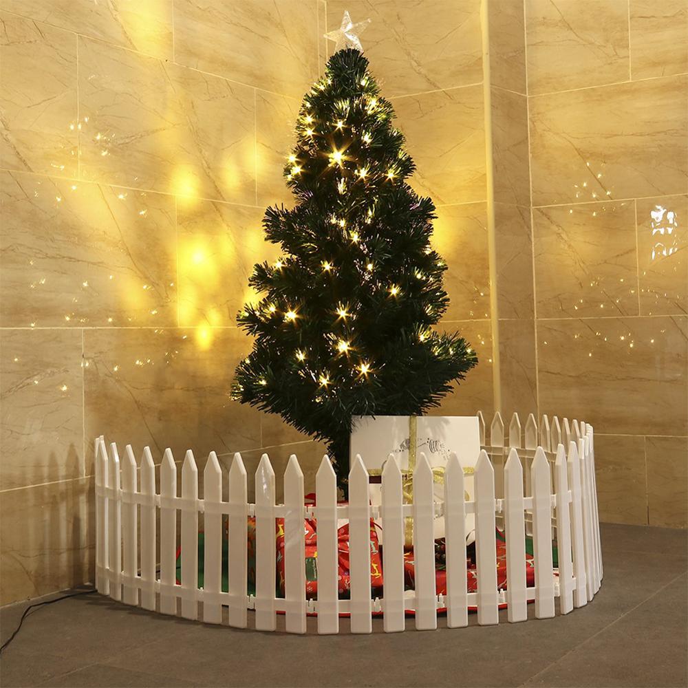 Kerstboom Hek Wit Pvc Hek Tuin Home Decoratie Hek Vangrail Surround Hek Xmas Kerstboom Decoratieve Fence