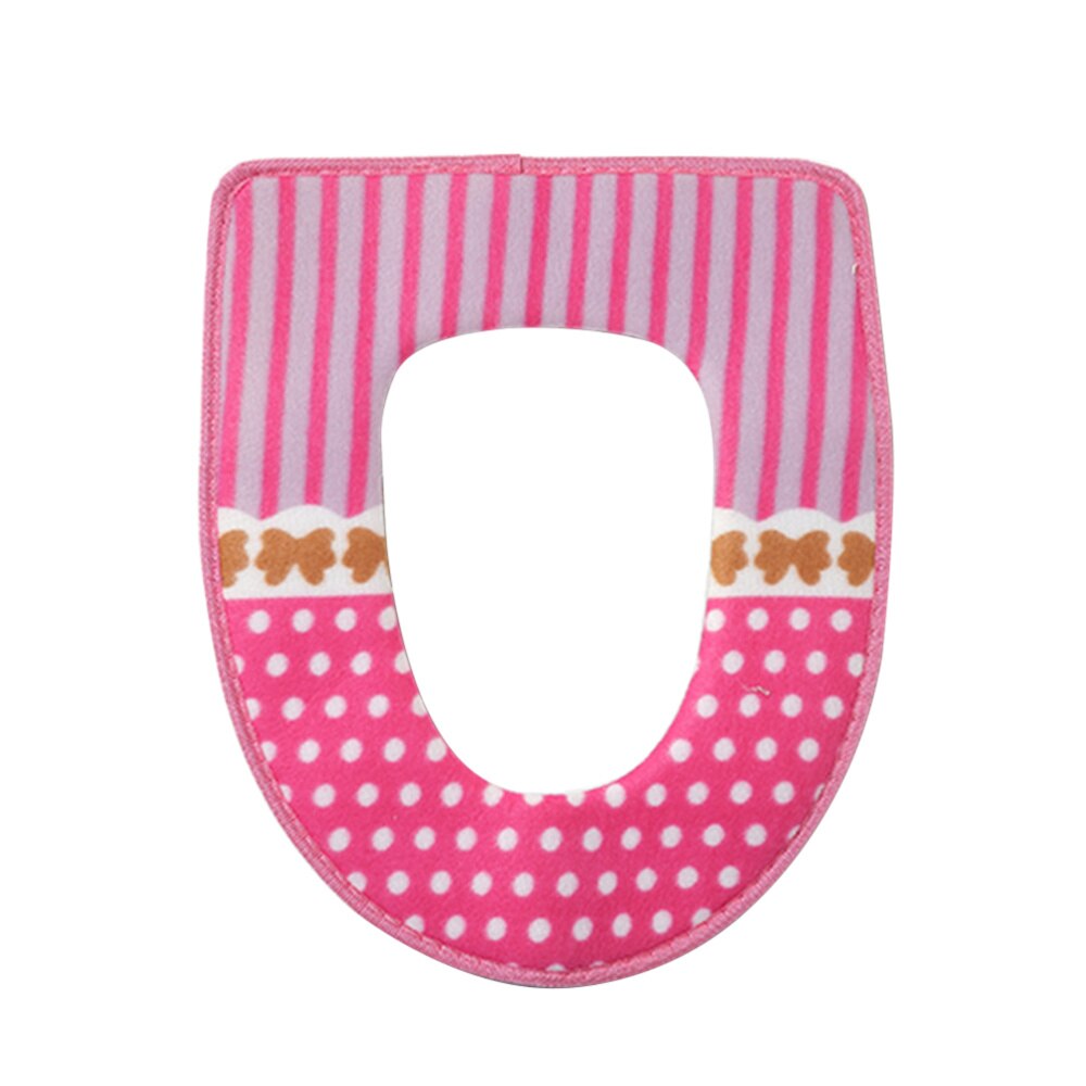 En Warm Toilet Seat Cover Wasbare Toilet Seat Pad Met Klittenband Zelfklevende Tapes (Rood): Pink