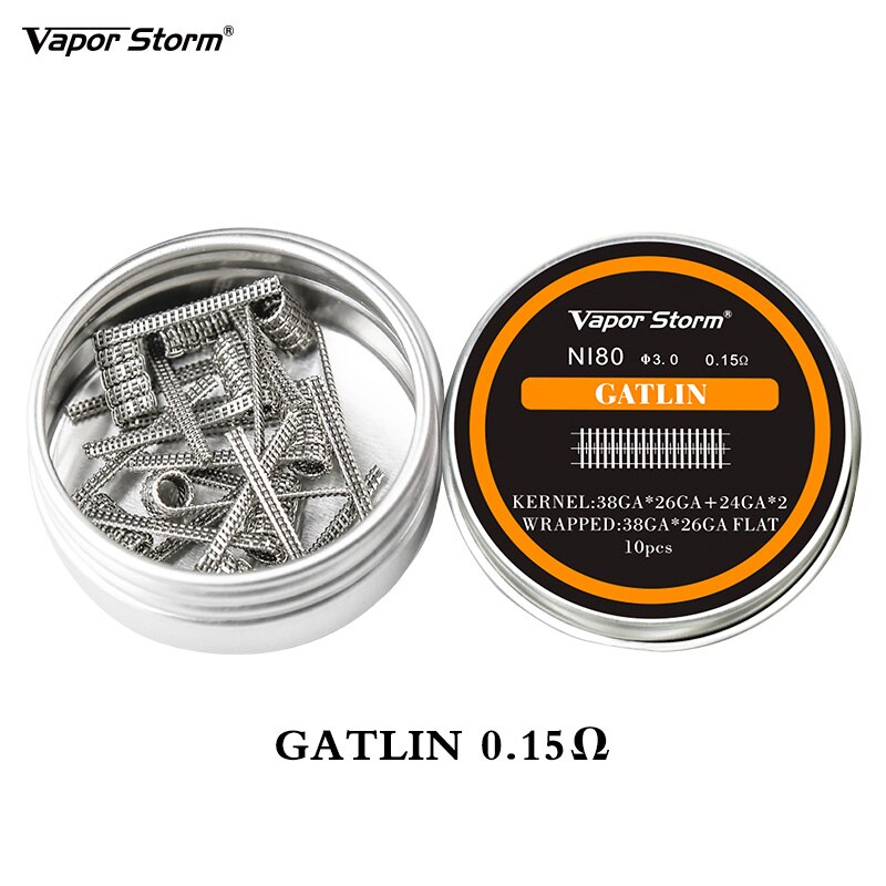 2 boxen NI80 Nichrome Hohe Dichte Außerirdischer V2 Verschmolzen Clapton Vorgefertigte Heizung Spule Elektronische Zigarette Spiralen RDA RTA RDTA Spule: 10x Gatlin