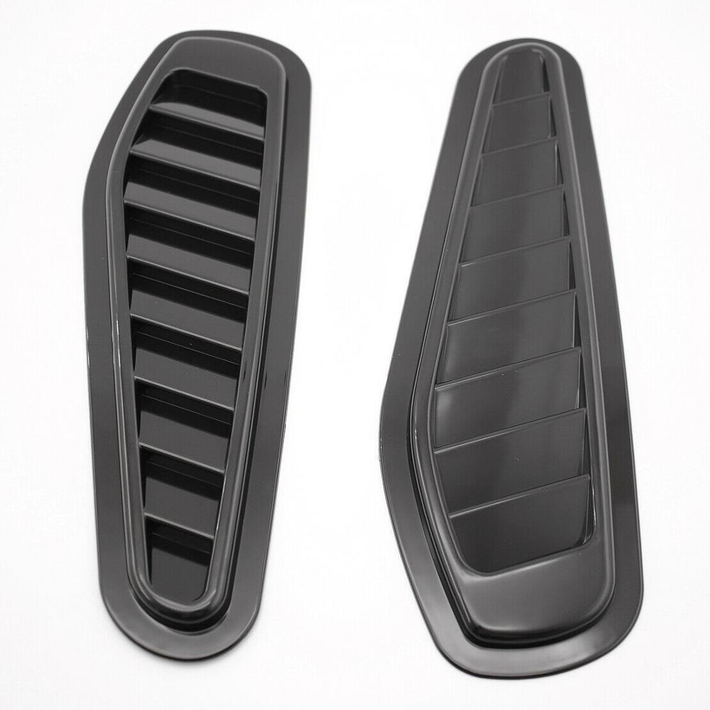 EIDRAN 2Pcs Black Universal Auto Car Decorative Air Flow Intake Hood Scoop Vent Bonnet
