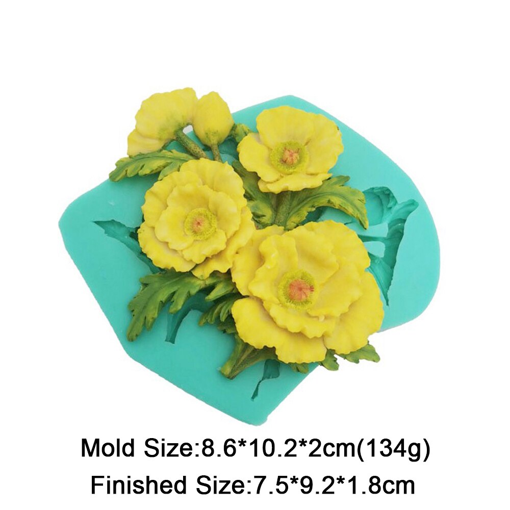 11 Models Flowers Shape Silicone Fondant Mold Sunflower Rose Carnation Flower Molds Cake Decorating Tools Dessert Baking Mould: F1089HD