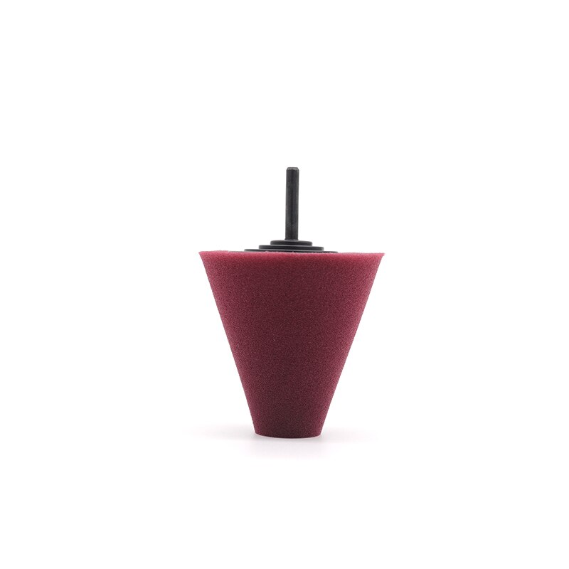 Almohadilla pulidora en forma de cono, almohadillas de pulido de 3 pulgadas para piezas irregulares, funciona con pulidor de cera, taladro eléctrico, esponja de pulido de coche: Rojo
