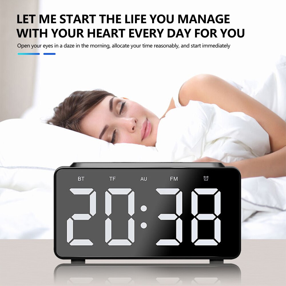 Xiaomi – réveil sans fil avec haut-parleur Bluetooth, horloge numérique intelligente à LED, horloge électronique de bureau, Radio Fm, USB