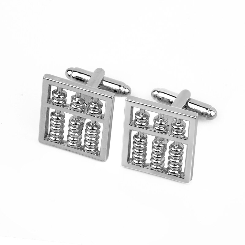 Funny Tool Cufflinks Silver Color Arithmetic Abacus Cufflink For Men Business Suit Cuff Button: Default Title