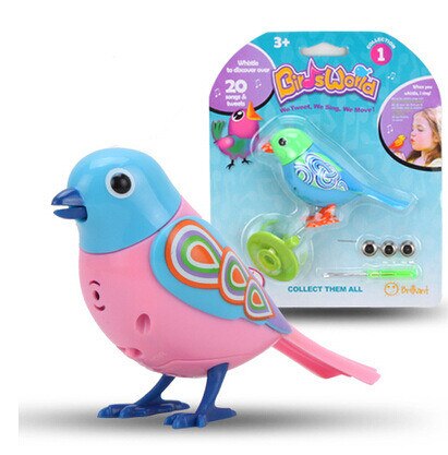 [Funny] Electric Sing song bird Singing Sound Birds Pet sing Solo or in a Choir Intelligent music bird toys kids baby girl