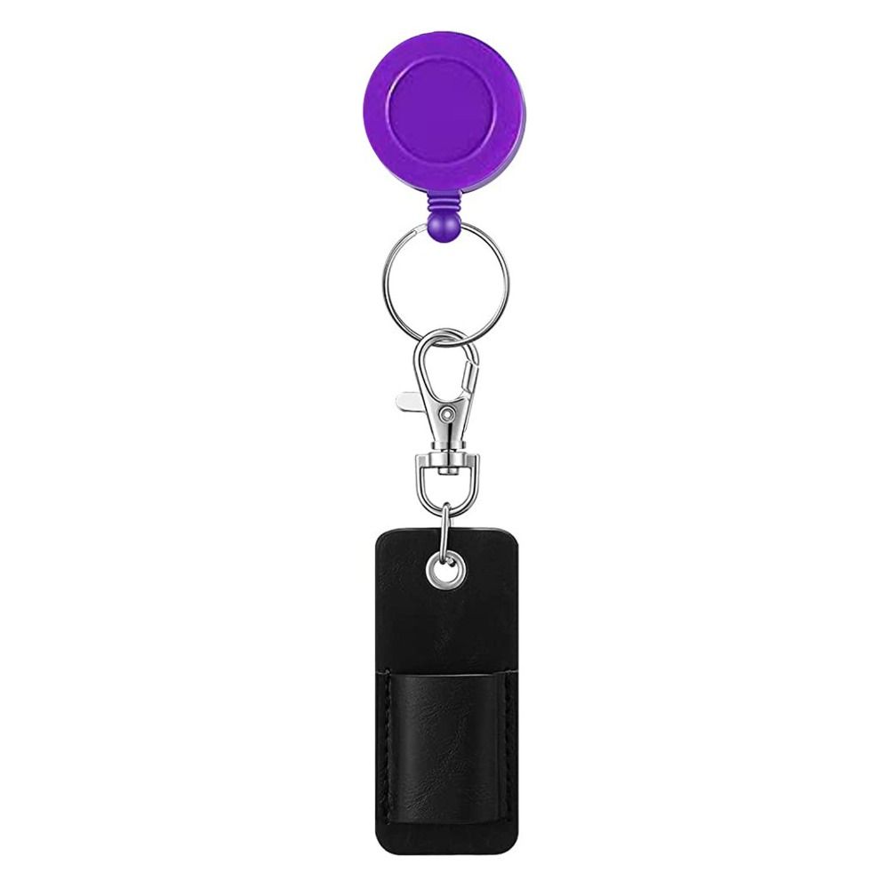 Penhouder Sleutelhanger Badge Reel Penhouder Penorganisator Mouwzakje Sleutelhanger met karabijnhaak PU-leer Intrekbaar