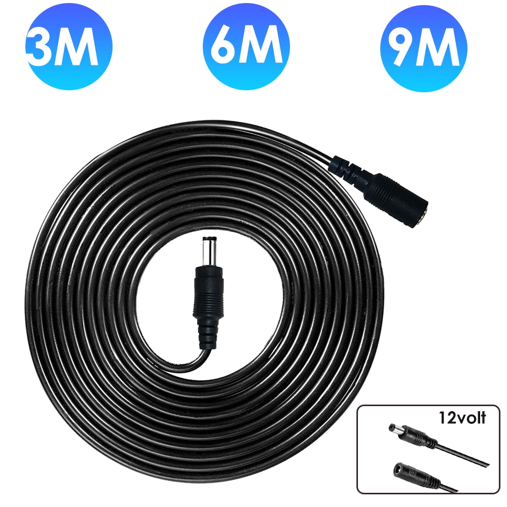 3M/6M/9M Power Extension Cable For Security CCTV Camera DC 12V Power Adapter Router
