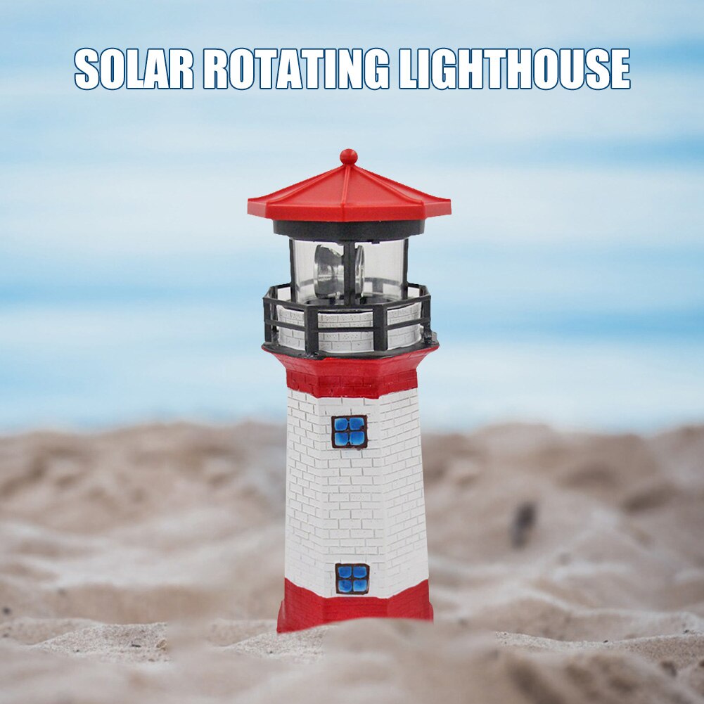 Phare forme solaire lumière LED jardin clôture cour décoration extérieure capteur intelligent balise lampe rotative
