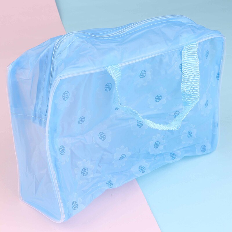 Clear Transparent Plastic PVC Travel Makeup Bag Cosmetic Toiletry Zip Bag Pouch: BL