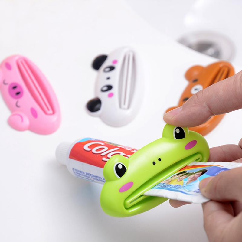 mignon Animal peinture presser dentifrice presser pâte distributeur rouleau support salle de bains outils ménagers