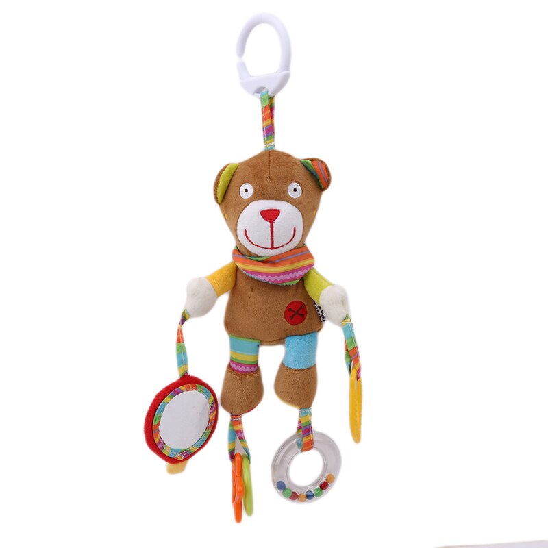 JJOVCE Appena nato Del bambino Della Ragazza del Ragazzo Carino Cotone Appeso Sonagli infantile Del Gufo Animale Orso Scimmia A Mano Campana Giocattolo per Bambini Peluche di Sviluppo regalo: caffè orso