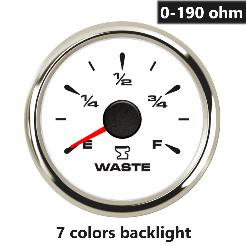 Stainless steel Sewage Level Gauge Sensor 150~600mm fit 0-190ohm Holding Tank Level Gauge meter 7 Colors Backlight: WS 0-190 ohm