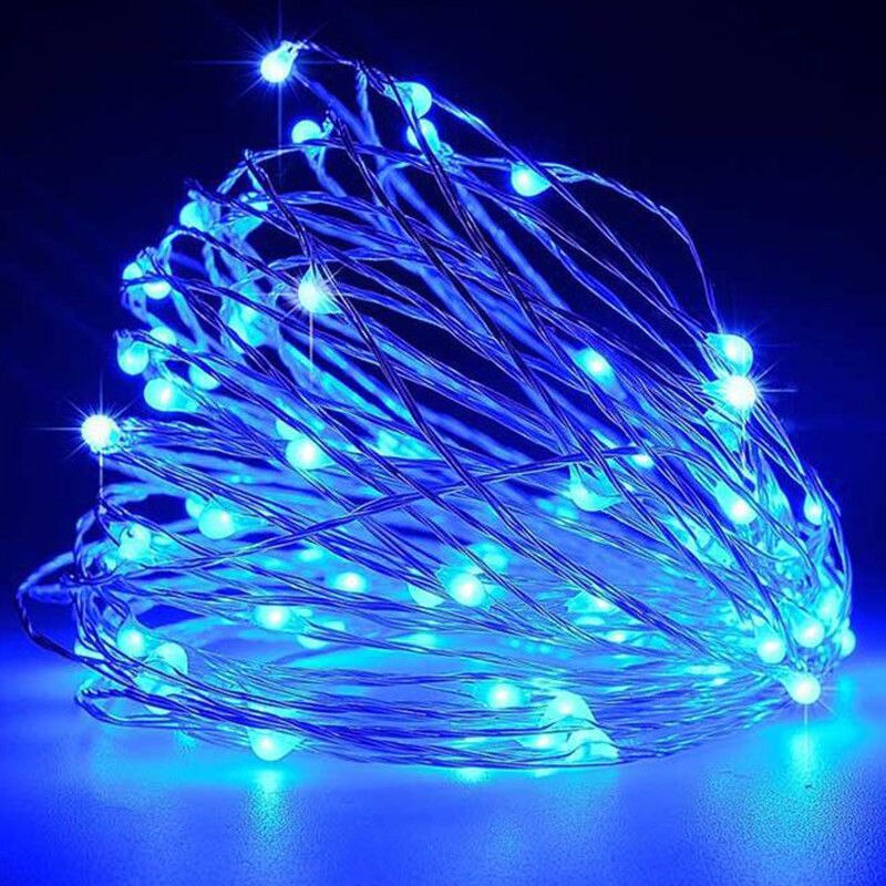 Usb Led String Licht Afstandsbediening 20M 200LED Fairy String Licht Koperdraad Voor Bruiloft Kerstvakantie Decor Lamp: blue / 5M 50 LEDs