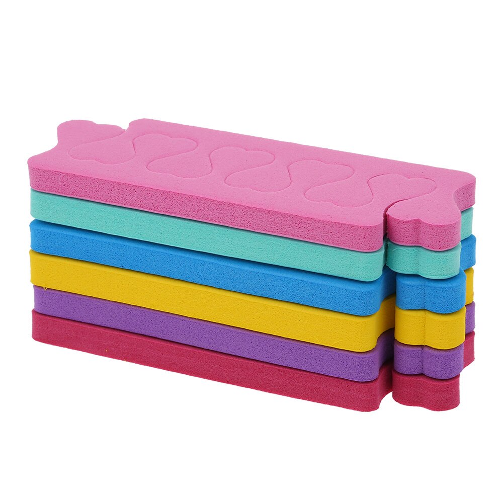 4 stk tåseparatorer svampskum tåavstandsstykker til pedikyr neglesalong bruk tilfeldig farge fingerfot manikyr neglekunstverktøy: misligholde tittel