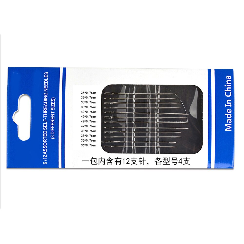 Self-threading Needles Set Side Opening Hand Sewing Home Household Tools JAN88