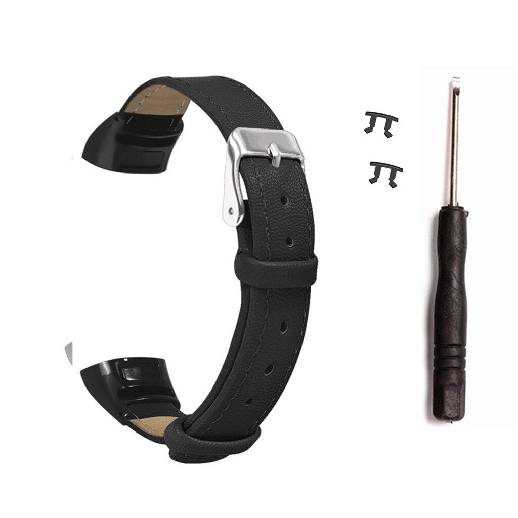 Fibre Leder Handgelenk Gurt Für Huawei Honor Band 5/4 Smart Uhr Strap Ersatz Band Luxus Armband Frauen Männer Sport 19Aug: Black