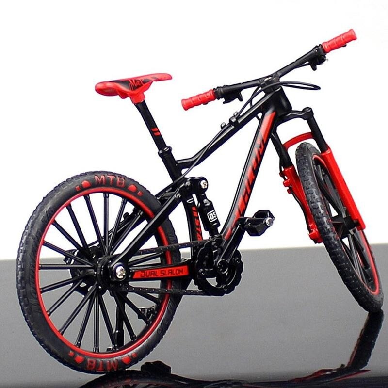 Mini vélo en alliage 1:10, modèle de vélo de montagne, doigt en métal, jouet de Collection pour enfants