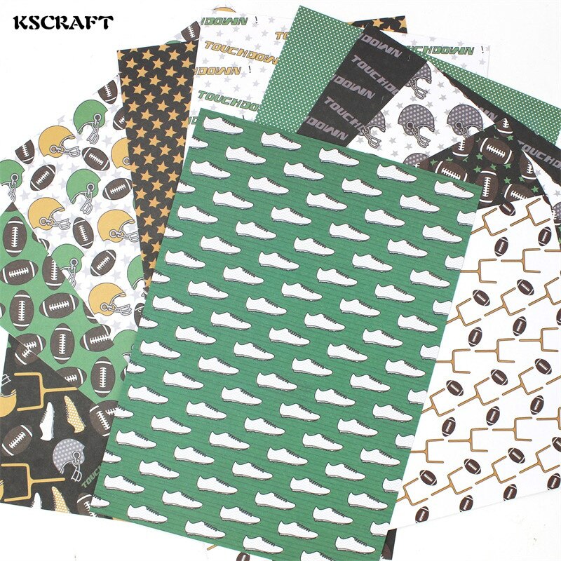 KSCRAFT Football 12sheets/lot A5 Single-side Printed papercraft art paper handmade scrapbooking kit set books