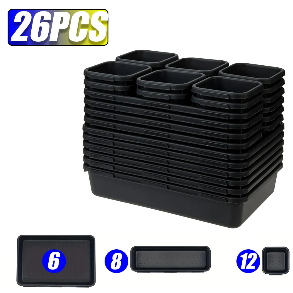 Drawer Organization 8/26/47pcs Tool Tray Tool Box Organizer Tray Dividers Set Workbench Cabinet Bins Tool Chest Garage Hardware: green