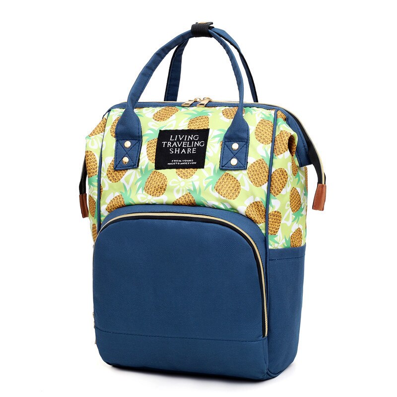 Luiertas Stijl Koreaanse Stijl Multi-Functionele Grote-Volume Rugzak Tas Verpleging Aanstaande Mother 'S Tas: 3389 Blue