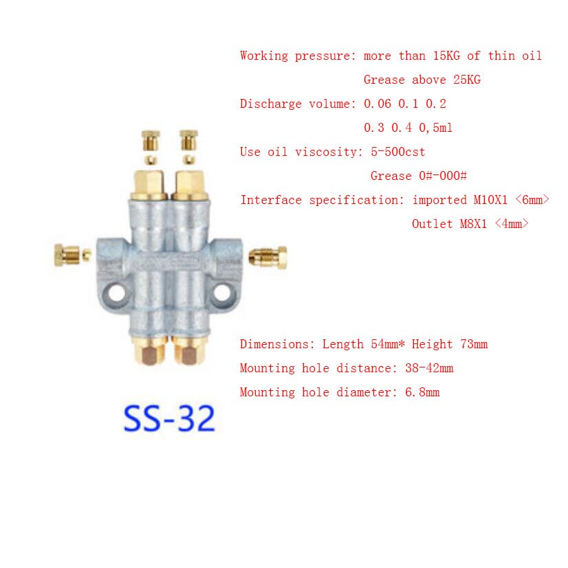 1PC Volumetric Oil Distributor 2-6 Way Lube Oil Piston Distributor Value Manifold Block For Lube Pump CNC Machine Tool Lathe: 11
