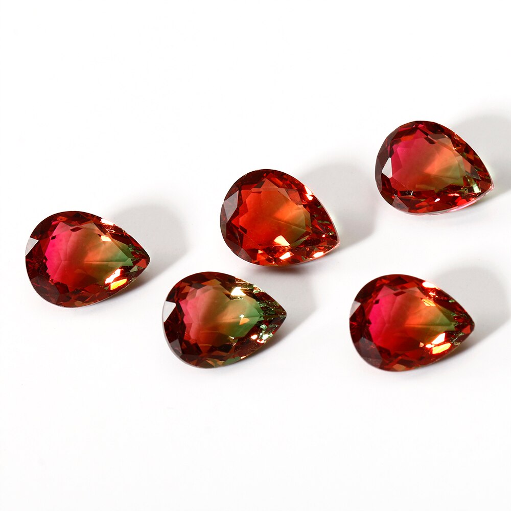 Charms 7x9MM 2-3 CT Water Cut Loose Gemstone Watermelon Stones Decoration Fine Jewelry 5 pcs/set