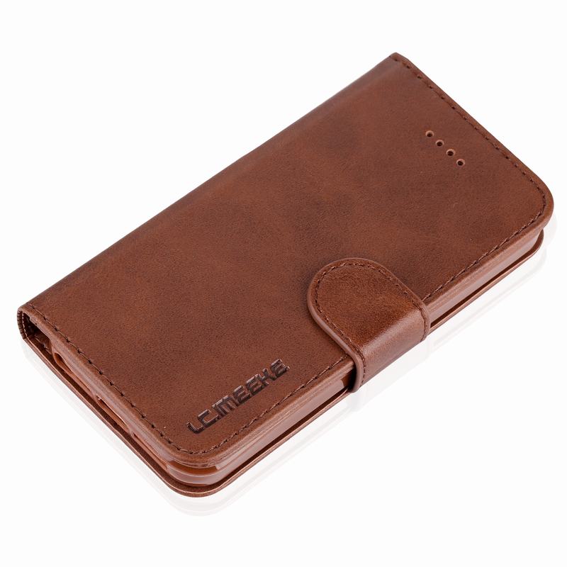 Case For iPhone 5 5S SE Phone Bag Cover Luxury Magnetic Flip Plain Vintage Wallet Leather Case Etui For Apple iPhone 5 S E Coque: For iPhone 5S / Brown