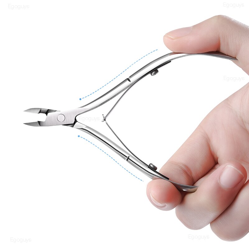 Tijeras de acero inoxidable para cutículas de uñas, cortaúñas para manicura, removedor de piel muerta, cortador de pinzas para pedicura, alicates de pico de águila