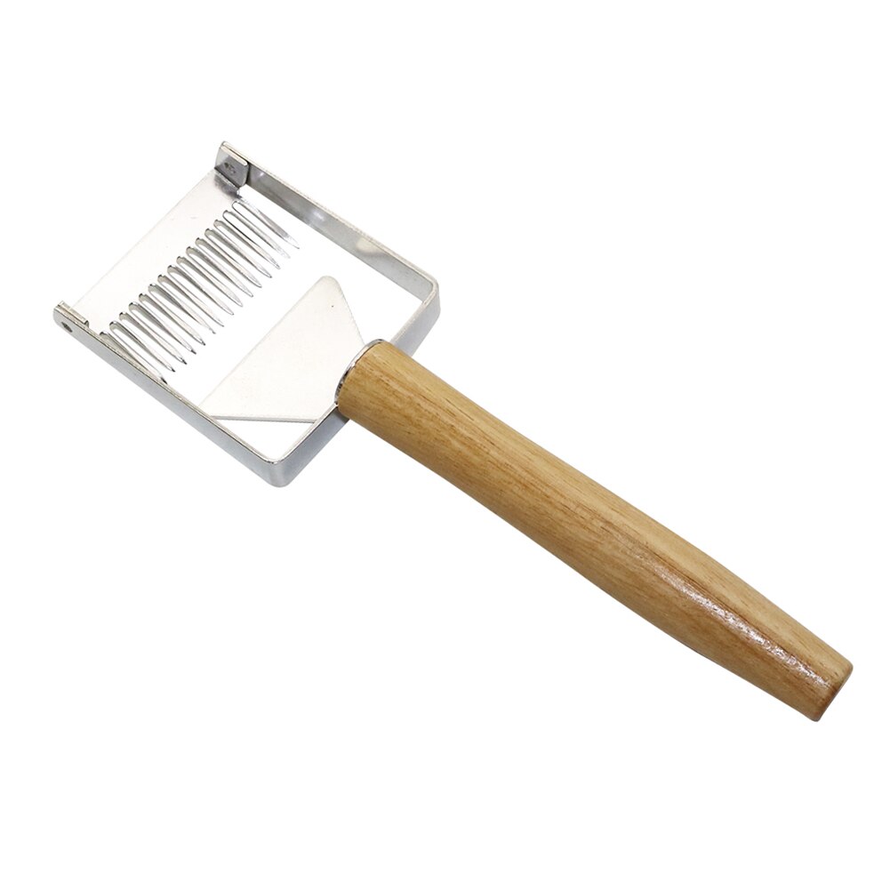Stainless Steel Beekeeping Tools beehive Honey cutter Uncapping Scraper Wooden handle Honeycomb Scraper Equipment Fork Shovel