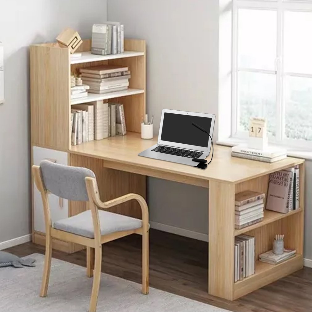 USB Battery Clip on Book Reading LED Light 6W COB Flexible Arm Stand Lamp for Laptop Notebook Working Portable Night Light LESHP