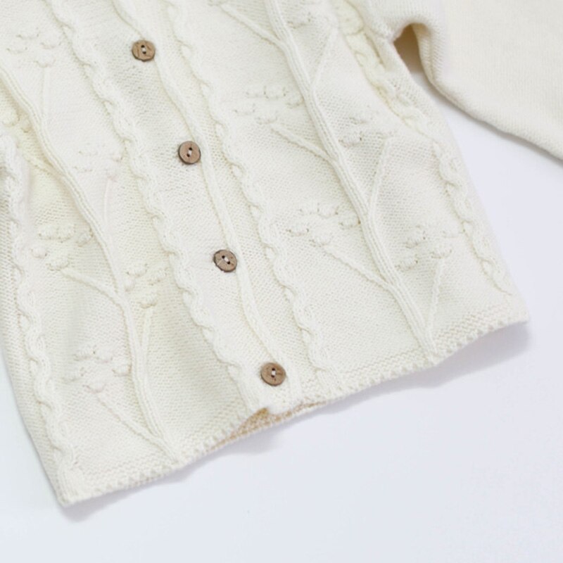Herfst baby meisjes vest trui kinderen casual warme jas baby effen kleur geborduurde kleding jas 0-24m