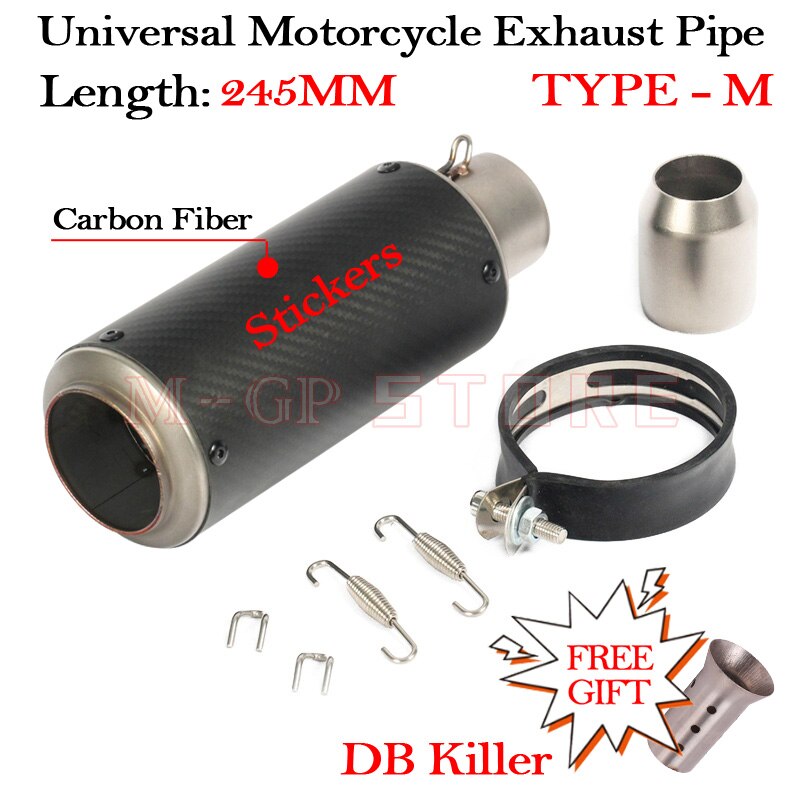 51MM Motorcycle Short Exhaust Slip On Universal Modified Moto Escape DB Killer Muffler For S1000RR Z900 CBR1000 R3 R25 MT07 MT09: TYPE-M
