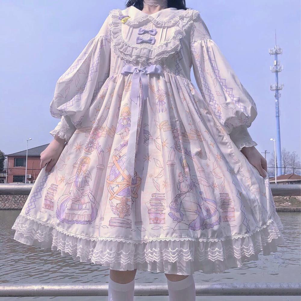 Gótico lolita vestido harajuku rua moda cruz cosplay vestido feminino japonês macio irmã estilo estrela tule vestido bonito girl2020
