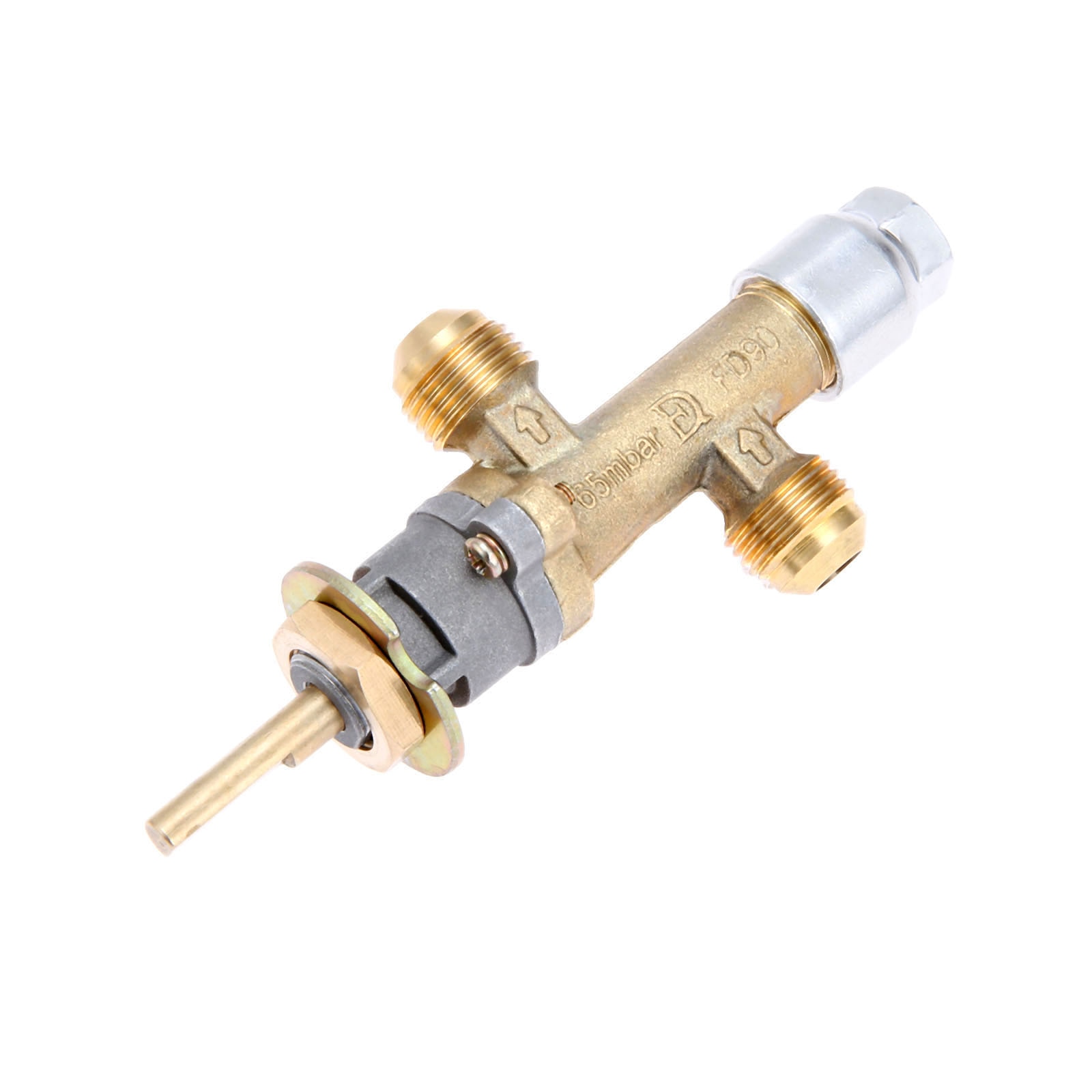 1 Pc Gas Control Valve Propane Fire Pit Flame Failure Safety Valve with Inlet & Outlet 5/8-18UNF for Gas Grill Heater Fireplace