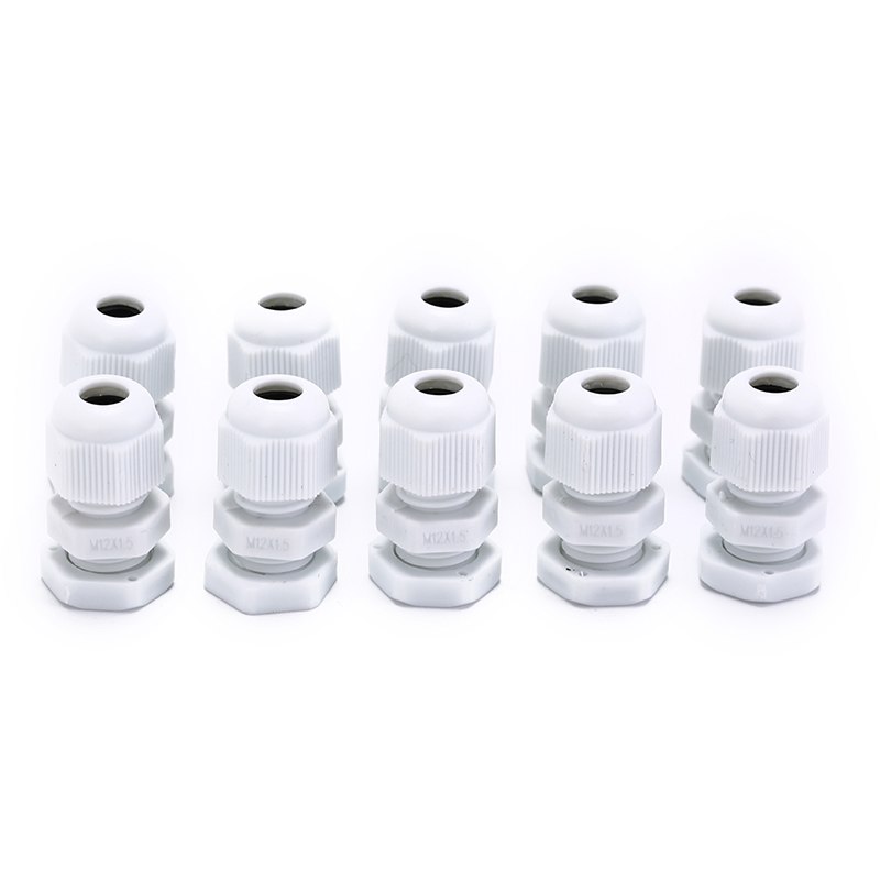 10pcs IP68 M12 For 3mm-6.5mm Cable CE Nylon Plastic Waterproof Cable Gland Connector