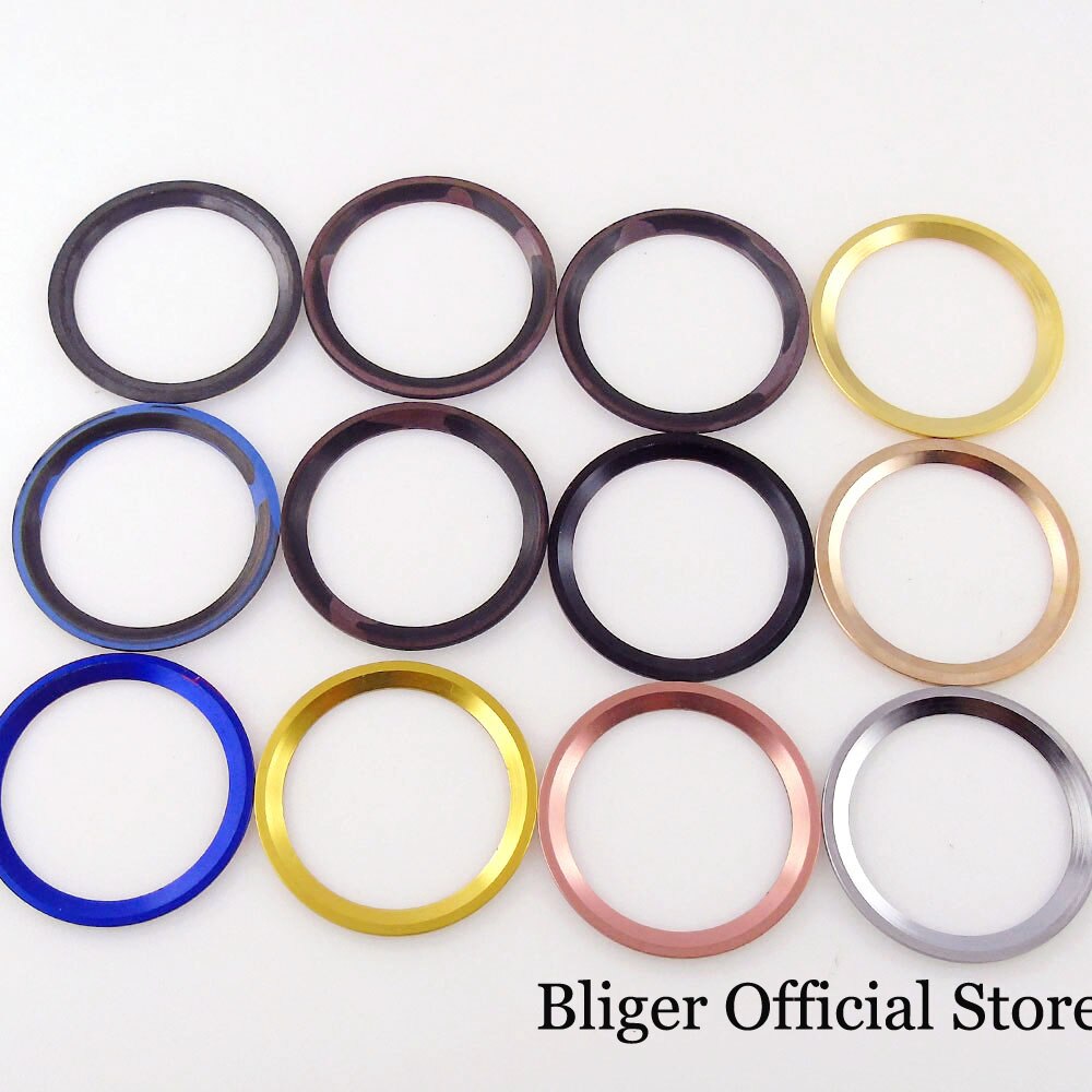 12 Hours 38mm*30.5mm Watch Bezel Insert Ceramic Alloy Steel Ring Slope Rose Gold Black Coffee Blue Green fit GMT SUB NH35A Watch