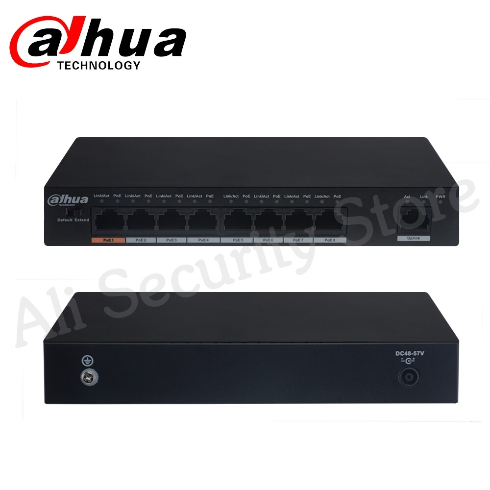 Dahua 4ch PoE Switch DH-S1500C-4ET2ET-DPWR 4CH Ethernet Switch With 250m Power Transit Distance Support PoE PoE+&amp;Hi-PoE Protocol