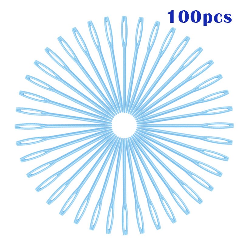 100Pcs Bodkin Grote Naalden Gold Eye Pins Borduren Tapestry Hand Naald Gereedschap Wol Diy PIN11: 5. blue