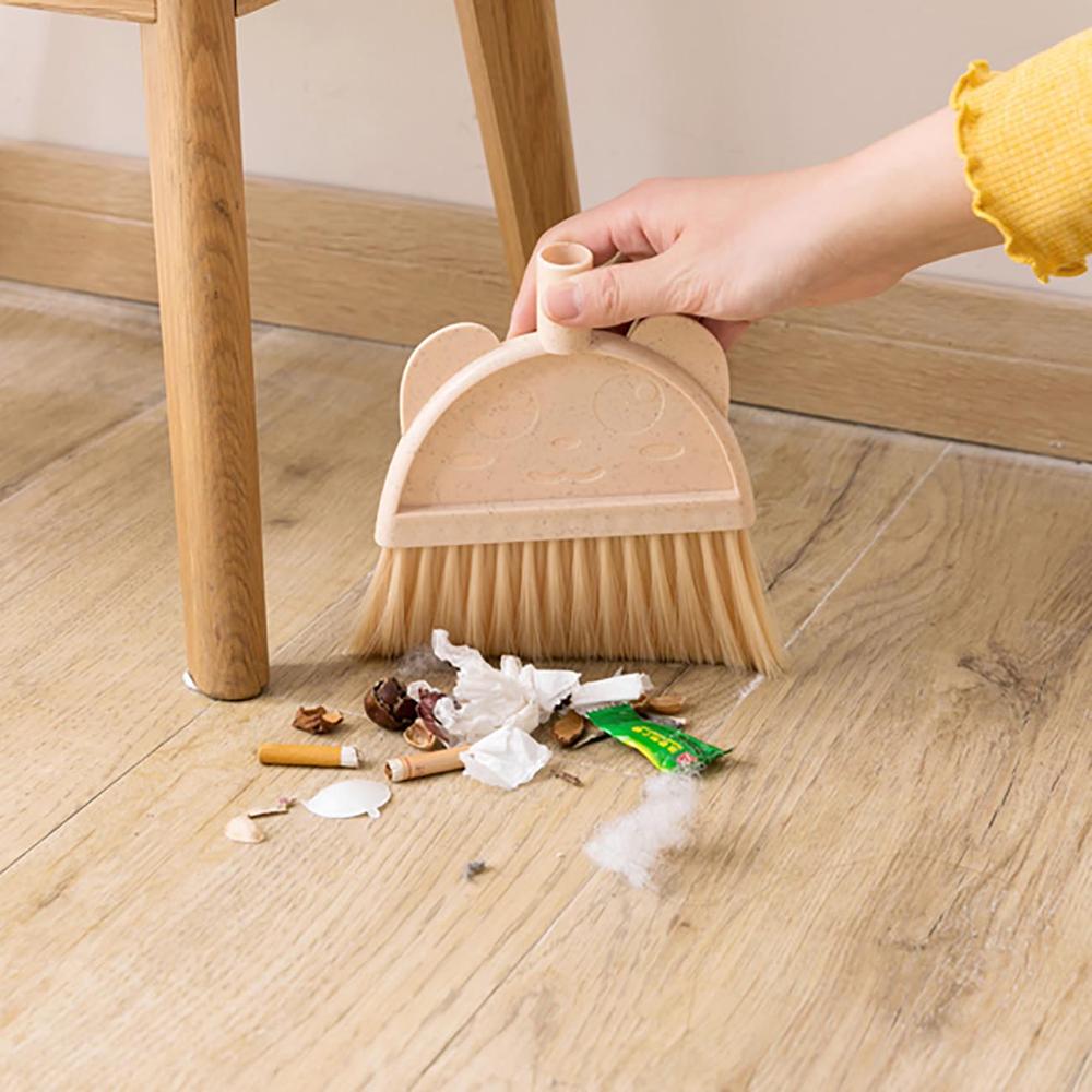 OTHERHOUSE Baby Mini Sweeping Home Broom Dustpan Set Children Toy Floor Cleaner Dust Pan and Brush Soft Bristle Cleaning Tool