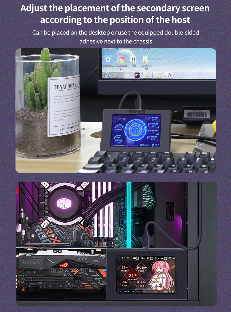 3.5 Inch Ips Secundaire Screen Monitor Voor Computer Cpu Ram Gpu Hdd Datum Monitoring Display