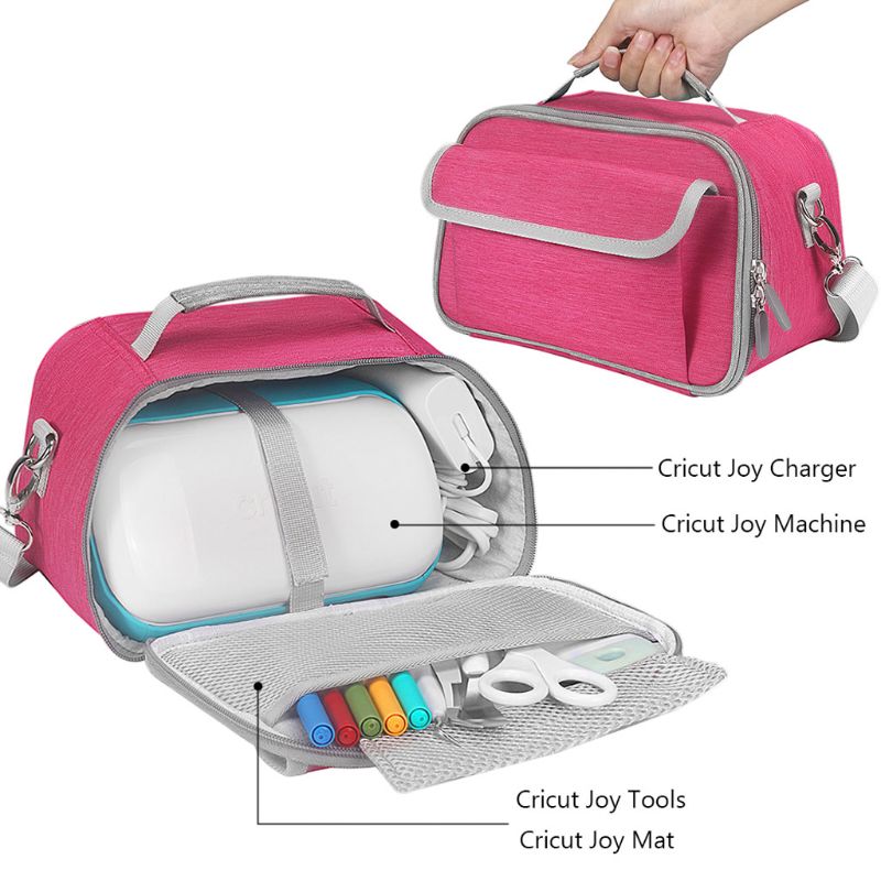 Portable Handbags Carry Case Box Storage Shulder Bag with Pocket for -Cricut Joy XXUC