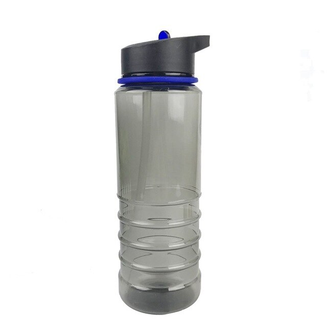 Outdoor Sport Water Fles 800Ml Herbruikbare Fles Met Flip Stro Lekvrij Running Fitness Water Cup Voor Gym Werk Outdoor: Blue