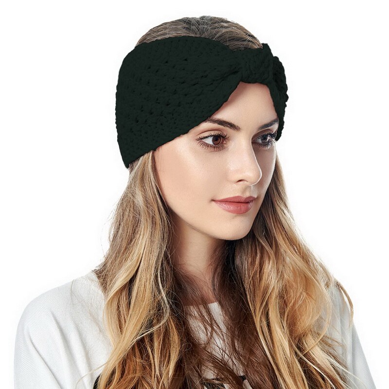 Neue Winter Gestrickte Elastische Stirnbänder Turban Für Frauen Mädchen Stricken Wolle Haarband Häkeln Bogen Breite Stirnbänder Haar Zubehör: 3