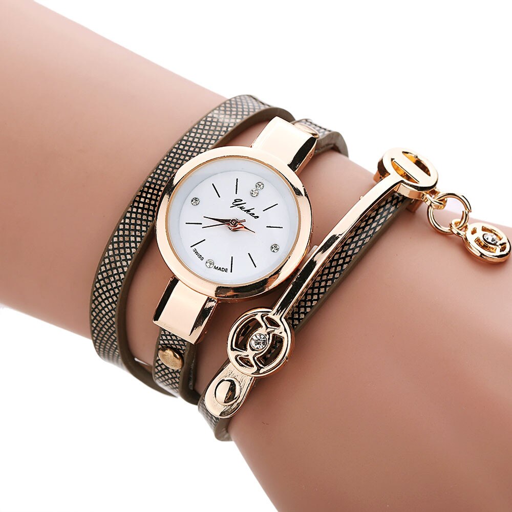 Vrouwen Horloges Casual Armband Horloge Vrouwen Relogio Lederen Rhinestone Analoge Quartz Horloge Klok Vrouwelijke Montre Femme: Black