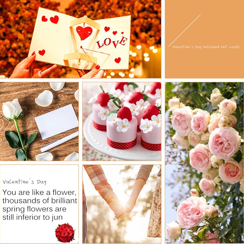 3D kartki z życzeniami z miłością wzór serca romantyczne karty miłości ręcznie karty serca na urodziny prezenty na rocznicę