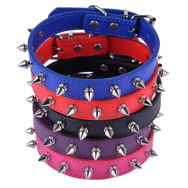 Spiked Studded Gewatteerde Halsband PU Leer Puppy Halsbanden Verstelbare Pitbull hond Neck Strap pet kraag Voor Kleine Middelgrote Honden