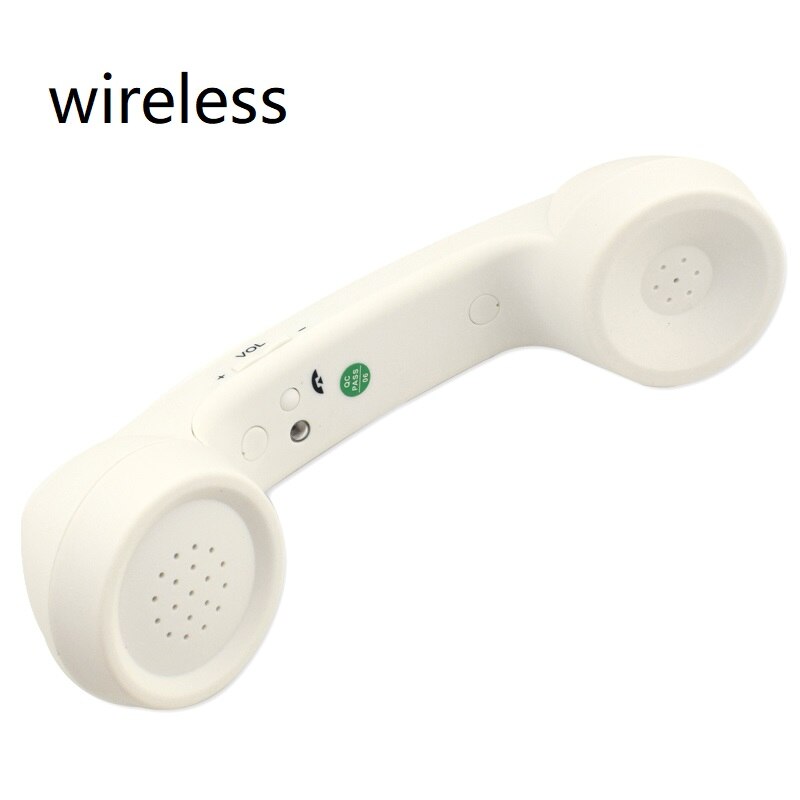 Wireless Retro Telefonhörer und Draht Strahlung-beweis Hörer Empfänger Kopfhörer für ein handy mit komfortable anruf: wireless white