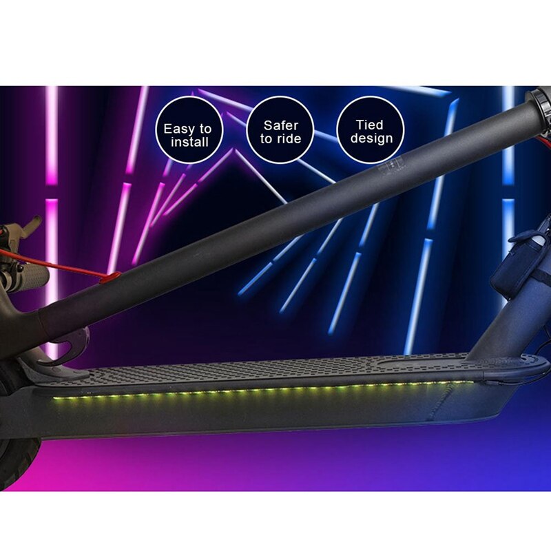 Holdbart sammenfoldeligt led strip strip til xiaomi  m365/m365 pro elektrisk scooter tilbehør, lys-up farverig scooter  m365 dele